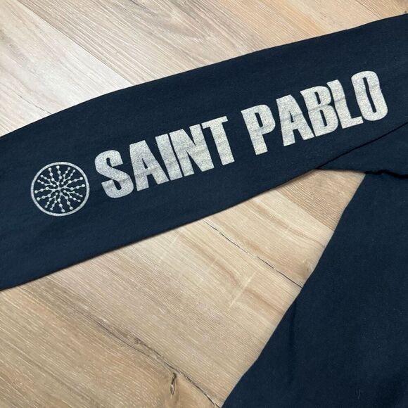 Kanye West Saint Pablo Tour Long Sleeve Tee Shirt Size M Black Concert Merch - Picture 4 of 4